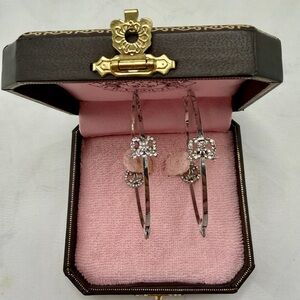 Juicy Couture Bow Hoop Cherry Earrings with Original Box